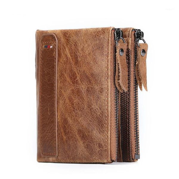 wallets rfid anti-theft brush leather short style leisure fashion retro men's wallet double zipper wallet1, Red;black
wallets rfid anti-theft brush leather short style leisure fashion retro men's wallet double zipper wallet1, Red;black