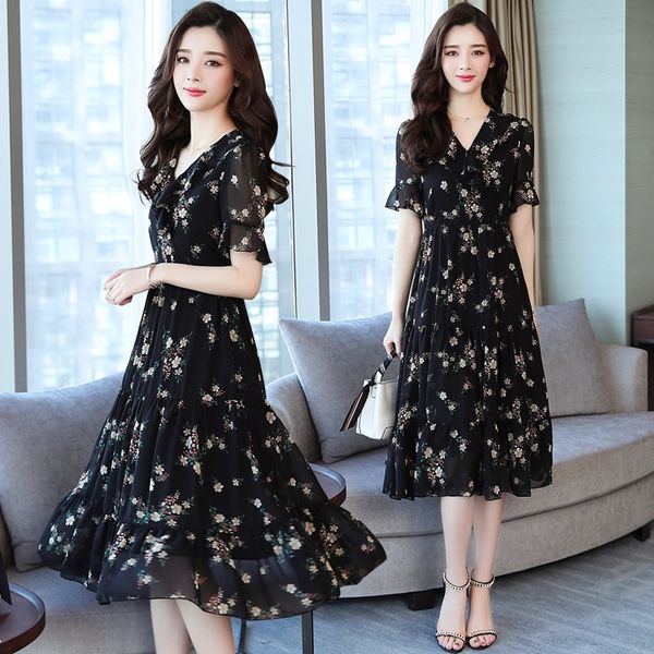 jtiix summer long medium-length new loose elegant black floral skirt dress lotus sleeve slimming chiffon dress o6tvs, Black;gray
jtiix summer long medium-length new loose elegant black floral skirt dress lotus sleeve slimming chiffon dress o6tvs, Black;gray
