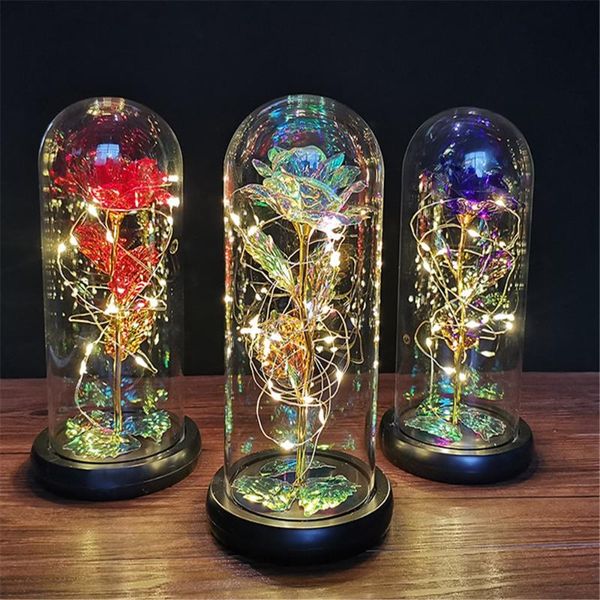 gold foil galaxy rose flower led light artificial flowers in glass dome christmas valentine gift for girls
gold foil galaxy rose flower led light artificial flowers in glass dome christmas valentine gift for girls