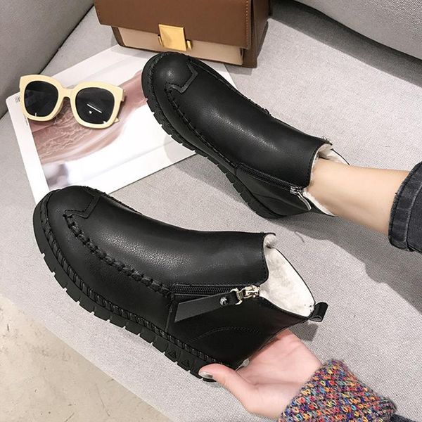 shoes women's mid calf boots booties woman 2020 low heel round toe winter footwear leather ladies mid-calf flat rubber, Black
shoes women's mid calf boots booties woman 2020 low heel round toe winter footwear leather ladies mid-calf flat rubber, Black