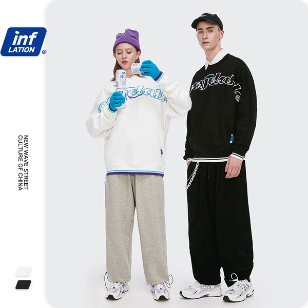 inf men's clothing - autumn and winter 2020 new fashion brand personalized english embroidery plush loose round neck one piece men', Black
inf men's clothing - autumn and winter 2020 new fashion brand personalized english embroidery plush loose round neck one piece men', Black