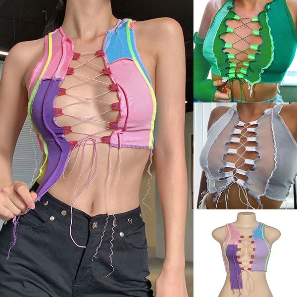 ins women fashion vest hollow out bandage slim t-shirt see-through mesh patchwork crop streetwear nightclub summer fall clothing, White
ins women fashion vest hollow out bandage slim t-shirt see-through mesh patchwork crop streetwear nightclub summer fall clothing, White