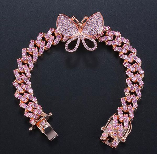 12mm rose gold cuban bracelet pink rhinestone alloy iced out hip hop bracelet with butterfly jewelry for men women, Golden;silver
12mm rose gold cuban bracelet pink rhinestone alloy iced out hip hop bracelet with butterfly jewelry for men women, Golden;silver
