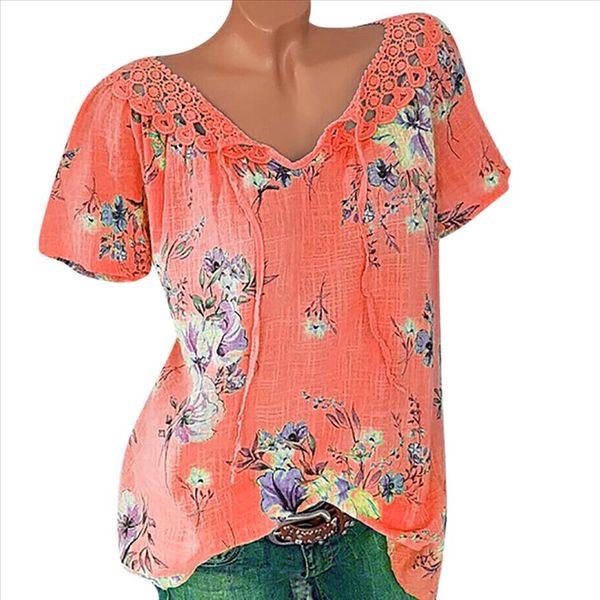 women shirts flower lace v neck large size short sleeve loose thin trend elegant noble vogue summer blouse shirts, White
women shirts flower lace v neck large size short sleeve loose thin trend elegant noble vogue summer blouse shirts, White