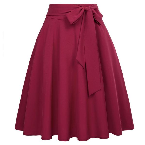 belle poque women skirts summer solid color high waist self-tie bow-knot embellished a-line skirt retro casual knee length new, Black
belle poque women skirts summer solid color high waist self-tie bow-knot embellished a-line skirt retro casual knee length new, Black