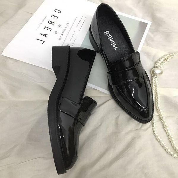 brand metal decoration loafers patent leather women loafers female flat shoes round toe casual shallow mouth oxford ladies shoes, Black
brand metal decoration loafers patent leather women loafers female flat shoes round toe casual shallow mouth oxford ladies shoes, Black