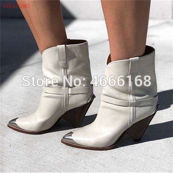 2019 winter metal pointed toe boots spike high heels women ankle boots white/red leather booties fashion mujer designer shoes c0202, Black
2019 winter metal pointed toe boots spike high heels women ankle boots white/red leather booties fashion mujer designer shoes c0202, Black