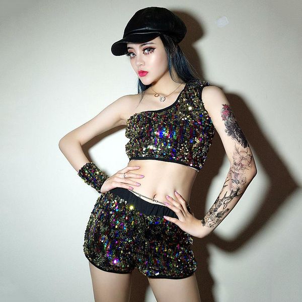 jazz dance costumes sequined shirt shorts cheerleader suit hip hop clothing rave clothes nightclub dj ds street dancewear, Black;red
jazz dance costumes sequined shirt shorts cheerleader suit hip hop clothing rave clothes nightclub dj ds street dancewear, Black;red