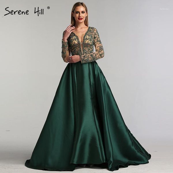 green v-neck satin long dresses evening long sleeves pearls beading evening gowns 2019 serene hill la63121, White;black
green v-neck satin long dresses evening long sleeves pearls beading evening gowns 2019 serene hill la63121, White;black