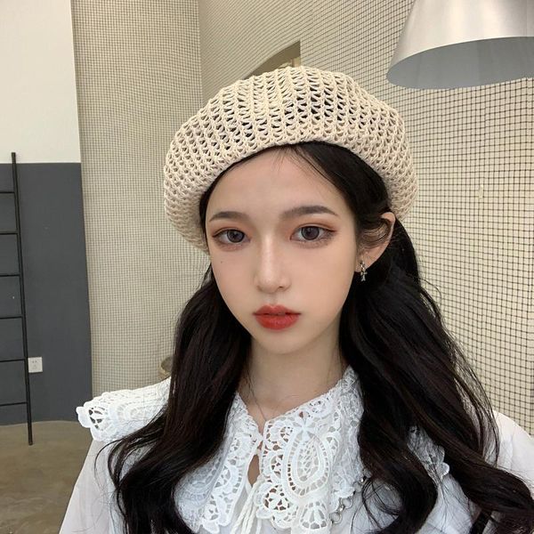 berets beret hat girls summer thin korean cap japanese painter pure color hollow women hats british retro fashion caps h7324, Blue;gray
berets beret hat girls summer thin korean cap japanese painter pure color hollow women hats british retro fashion caps h7324, Blue;gray