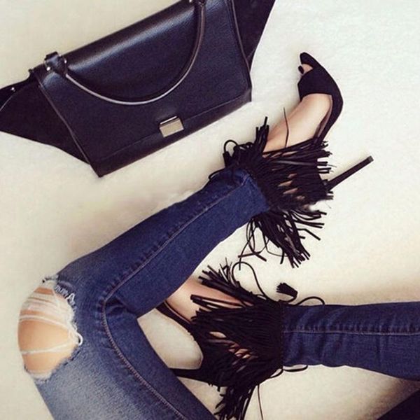 lucky2020 fringed women's sandals boot black suede peep-toe pumps strap stiletto heel
lucky2020 fringed women's sandals boot black suede peep-toe pumps strap stiletto heel