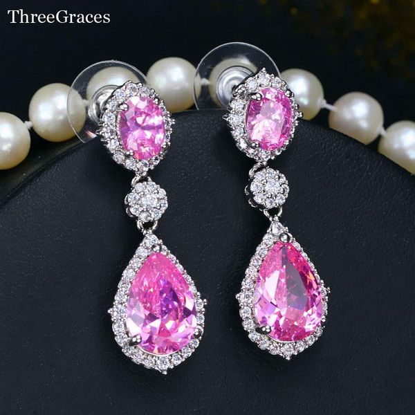 dangle & chandelier threegraces big water drop ear jewelry fairy pink cubic zircon crystal long dangling earrings gift for girlfriend er208, Silver
dangle & chandelier threegraces big water drop ear jewelry fairy pink cubic zircon crystal long dangling earrings gift for girlfriend er208, Silver