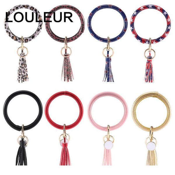 new fashion pu leather round key chain custom circle tassel wristlet bracelet keychains women girl key ring jewe qylvtn, Silver
new fashion pu leather round key chain custom circle tassel wristlet bracelet keychains women girl key ring jewe qylvtn, Silver