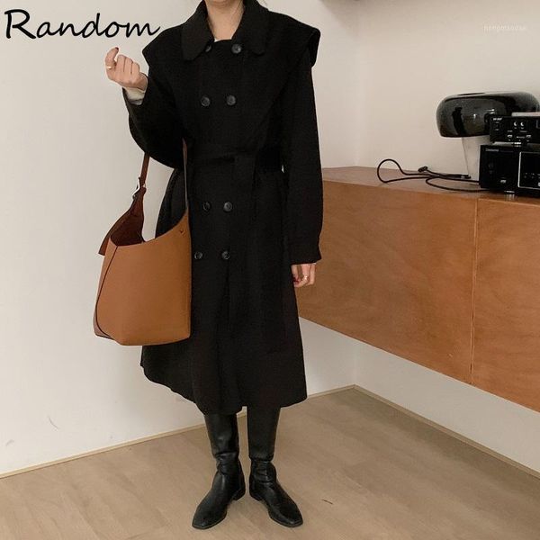 elegant solid long double-sided wool coat women double breasted office lady coat vintage hem chic jacket winter warm blend 20201, Black
elegant solid long double-sided wool coat women double breasted office lady coat vintage hem chic jacket winter warm blend 20201, Black