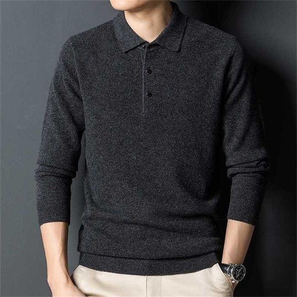 cashmere sweater men's polo neck 100% pure wool solid color backing 211221, White;black
cashmere sweater men's polo neck 100% pure wool solid color backing 211221, White;black