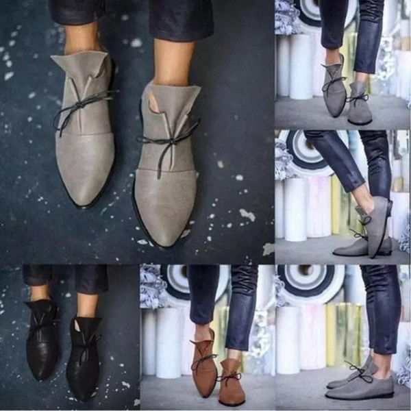 women lace up autumn plus size 35-43 ladies pointed toe soft quality pu retro sewing fashion shoes female comfort footwear #7r10
women lace up autumn plus size 35-43 ladies pointed toe soft quality pu retro sewing fashion shoes female comfort footwear #7r10