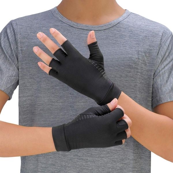 non-slip copper compression arthritis gloves pain relief half finger mittens, Blue;gray
non-slip copper compression arthritis gloves pain relief half finger mittens, Blue;gray