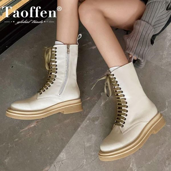 boots taoffen real leather women mid calf cross strap round toe zipper shoes winter warm fashion footwear size 34-41, Black
boots taoffen real leather women mid calf cross strap round toe zipper shoes winter warm fashion footwear size 34-41, Black