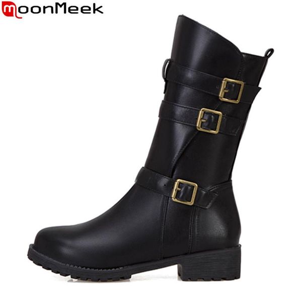 moonmeek 2020 winter keep warm pu leather mid calf boots low heel round toe buckle black comfortable half boots for woman
moonmeek 2020 winter keep warm pu leather mid calf boots low heel round toe buckle black comfortable half boots for woman