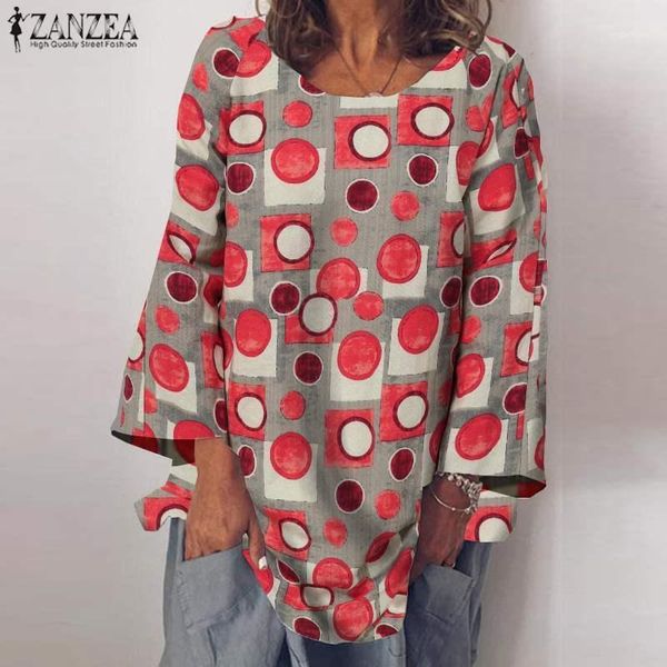 plus size vintage printed women's autumn blouse zanzea 2020 casual long sleeve shirts female o neck polka dot blusas 1, White 
plus size vintage printed women's autumn blouse zanzea 2020 casual long sleeve shirts female o neck polka dot blusas 1, White
