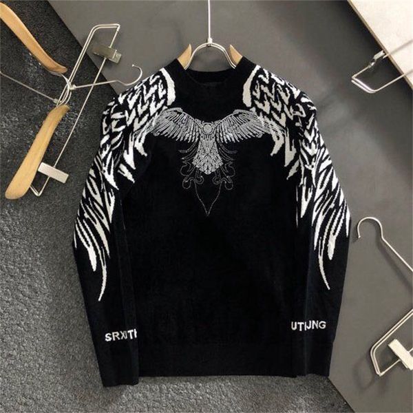 new fashion crosin ch casual sanskrit drilling large wing wool blended knitted men's sweater, Black
new fashion crosin ch casual sanskrit drilling large wing wool blended knitted men's sweater, Black