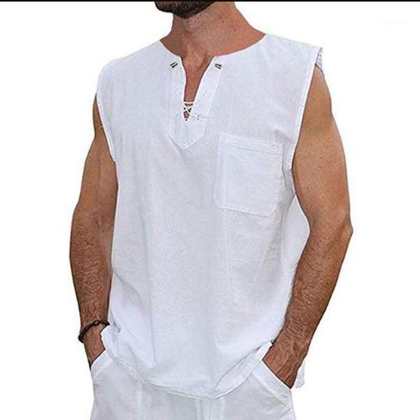men summer sleeveless tank v-neck shirt fisherman leisure sports casual linen sleeveless shirt /by1, White;black
men summer sleeveless tank v-neck shirt fisherman leisure sports casual linen sleeveless shirt /by1, White;black
