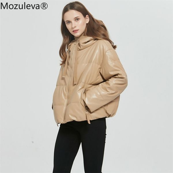mozuleva women thick warm pu faux leather padded coat winter zipper hooded jacket parka long sleeve pockets outerwear 201223, Black
mozuleva women thick warm pu faux leather padded coat winter zipper hooded jacket parka long sleeve pockets outerwear 201223, Black