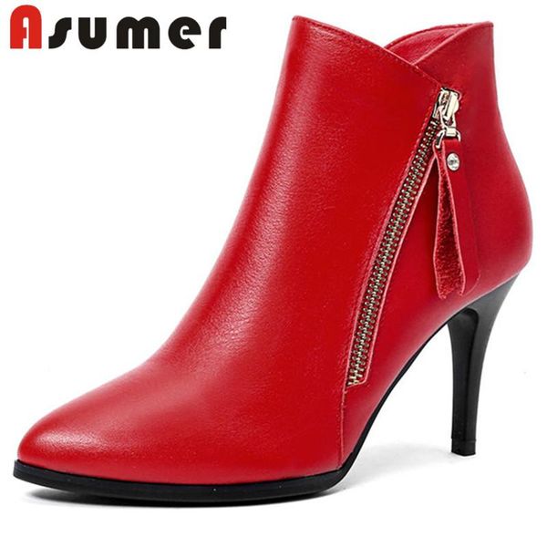 asumer 2021 new arrive ankle boots for women genuine leather boots pointed toe thin heels autumn, Black
asumer 2021 new arrive ankle boots for women genuine leather boots pointed toe thin heels autumn, Black