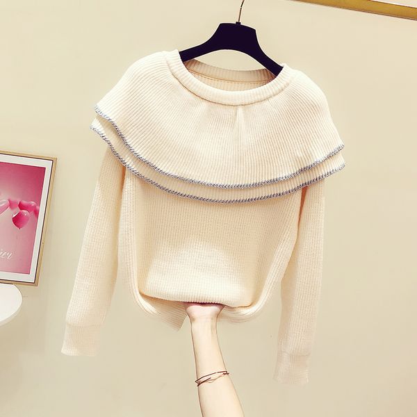 women's double-layer collar contrast color long sleeves pullover sweater 2020 new winter clothes casual warm sweaters jumper h1211, White;black
women's double-layer collar contrast color long sleeves pullover sweater 2020 new winter clothes casual warm sweaters jumper h1211, White;black