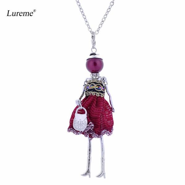 pendant necklaces lureme handmade cute little girl dress doll with handbag necklace keytag for women long chain neckalce (nl005748), Silver
pendant necklaces lureme handmade cute little girl dress doll with handbag necklace keytag for women long chain neckalce (nl005748), Silver