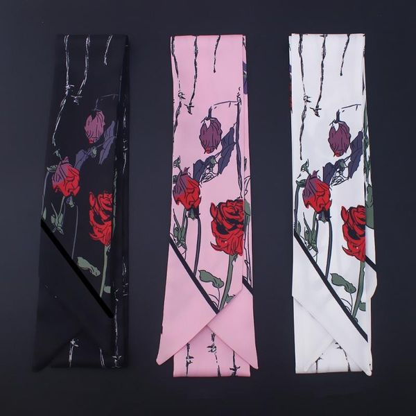 130cm * 6cm new style rope rose printing small silk scarf female tie bag handle ribbon hair band, Blue;gray
130cm * 6cm new style rope rose printing small silk scarf female tie bag handle ribbon hair band, Blue;gray