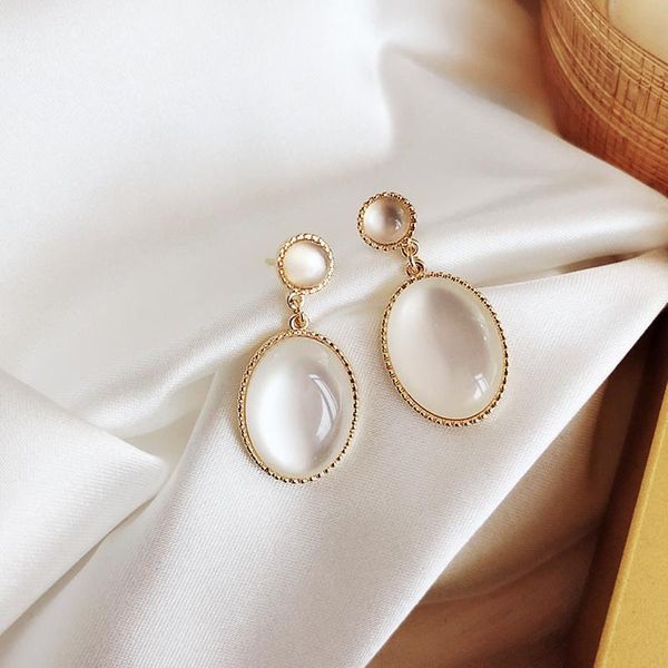 stud simple temperament earrings with white moonlight opal fresh wholesale, Golden;silver
stud simple temperament earrings with white moonlight opal fresh wholesale, Golden;silver