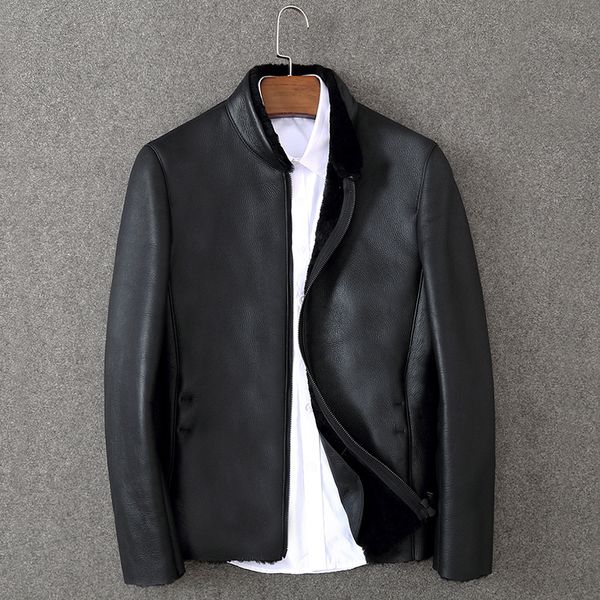 2020 winter genuine man leather jacket from a piece thin business short collar real sheep skin clothing big size wzaw, Black
2020 winter genuine man leather jacket from a piece thin business short collar real sheep skin clothing big size wzaw, Black