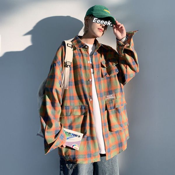 new 2021 men's casual loose plaid shirt japanese style woman oversize shirts korean streetwear man clothing vintage g50b, Black
new 2021 men's casual loose plaid shirt japanese style woman oversize shirts korean streetwear man clothing vintage g50b, Black