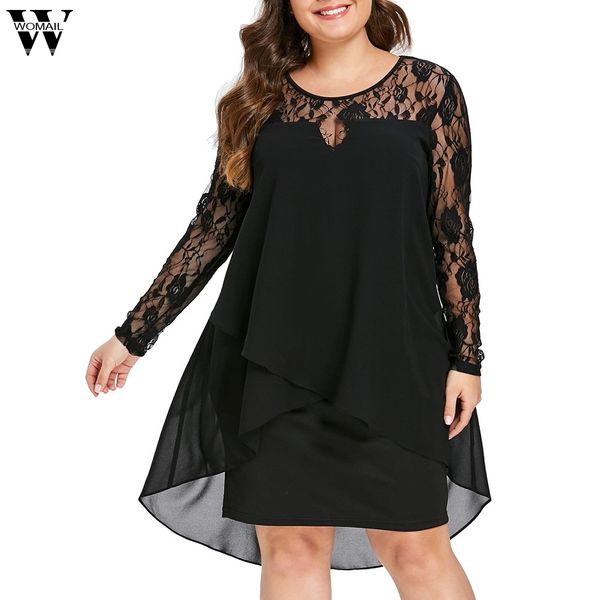 women dress plus size sheer lace sleeve high low hem o-neck swing dress casual party dresses large sizes 5xl dropship d7 y200101, White;black
women dress plus size sheer lace sleeve high low hem o-neck swing dress casual party dresses large sizes 5xl dropship d7 y200101, White;black