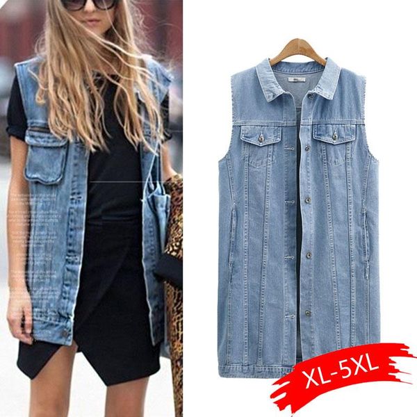 women denim vest autumn patchwork jaqueta coat long jeans jacket casual outerwear cardigans casaco female plus size, Black;white
women denim vest autumn patchwork jaqueta coat long jeans jacket casual outerwear cardigans casaco female plus size, Black;white