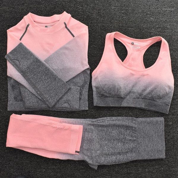 yoga outfits seamless gradient colors women set long sleeve crop gym bra fitness leggings workout sports suit running joggings pants1, White;red
yoga outfits seamless gradient colors women set long sleeve crop gym bra fitness leggings workout sports suit running joggings pants1, White;red