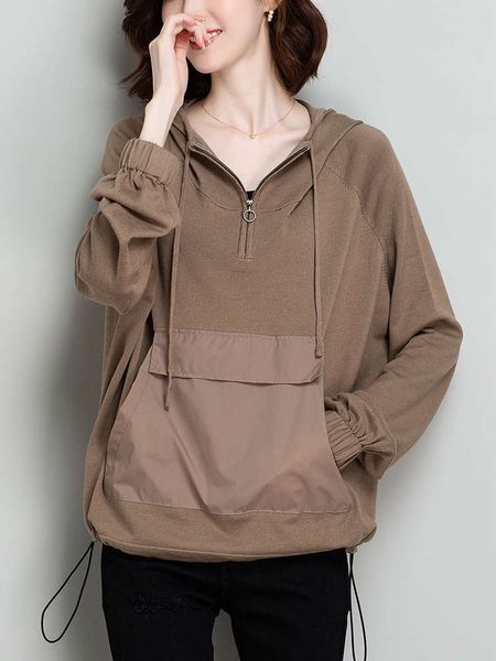 sister big size women's clothing 2020 new autumn foreign style age reducing hooded sweater coat fat mm loose top, Black
sister big size women's clothing 2020 new autumn foreign style age reducing hooded sweater coat fat mm loose top, Black