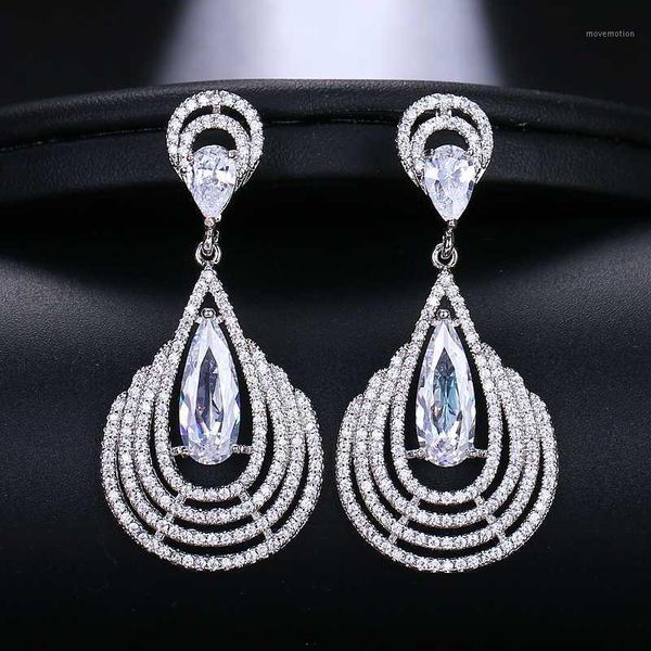 emmaya new excellent crystal long drop two colors cz earrings luxury white blue bridal for women wedding jewelry1, Silver
emmaya new excellent crystal long drop two colors cz earrings luxury white blue bridal for women wedding jewelry1, Silver