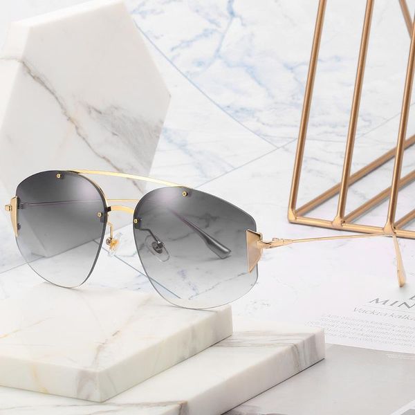 sunglasses luxury rimless women vintage oversized sun glasses female retro mirror sunglass shades for uv4001, White;black
sunglasses luxury rimless women vintage oversized sun glasses female retro mirror sunglass shades for uv4001, White;black