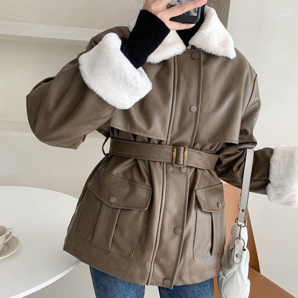 2020 winter liner imitation fur leather jacket women's short pu slim strap coat long sleeve warm faux leather jacket1, Black
2020 winter liner imitation fur leather jacket women's short pu slim strap coat long sleeve warm faux leather jacket1, Black