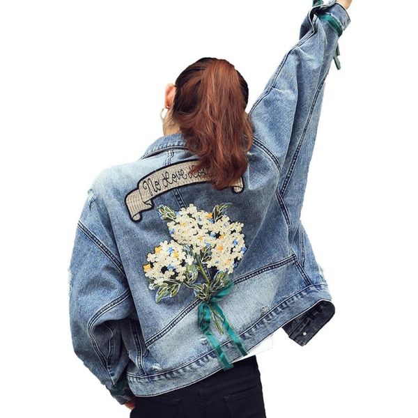 women's jackets women floral embroidery denim coat jacket korean young beauty vintage jeans coats outwear casual quality streetwear, Black;brown
women's jackets women floral embroidery denim coat jacket korean young beauty vintage jeans coats outwear casual quality streetwear, Black;brown