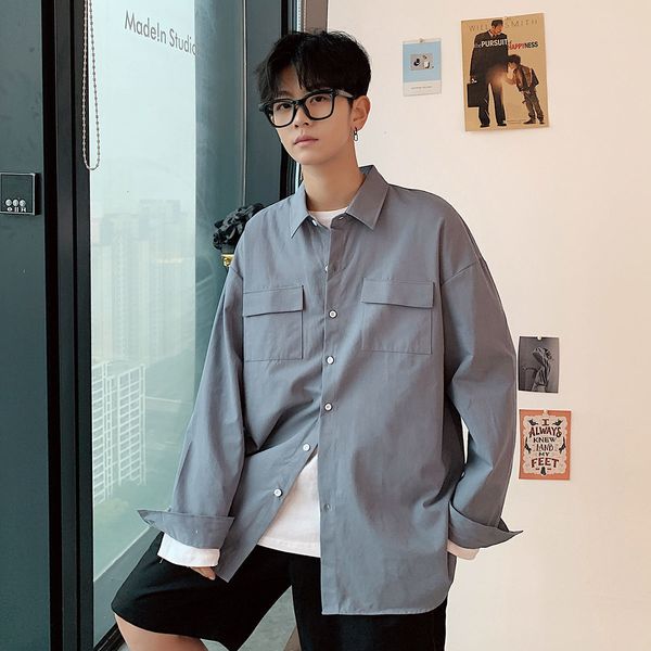 2021 new privathinker man oversized blouse cotton men's long sleeve casual solid color shirt korean streetwear male clothing g8um, White;black
2021 new privathinker man oversized blouse cotton men's long sleeve casual solid color shirt korean streetwear male clothing g8um, White;black