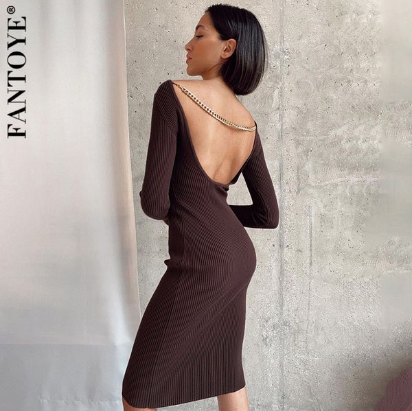 fantoye o neck knitted long sleeve bodycon dress women 2021 spring backless chain maxi dresses casual basic slim party vestidos c0129, Black;gray
fantoye o neck knitted long sleeve bodycon dress women 2021 spring backless chain maxi dresses casual basic slim party vestidos c0129, Black;gray