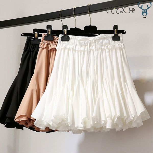 hxjjp white black chiffon summer shorts skirt women fashion korean high waist tutu pleated mini sun school skirt female t200324
hxjjp white black chiffon summer shorts skirt women fashion korean high waist tutu pleated mini sun school skirt female t200324