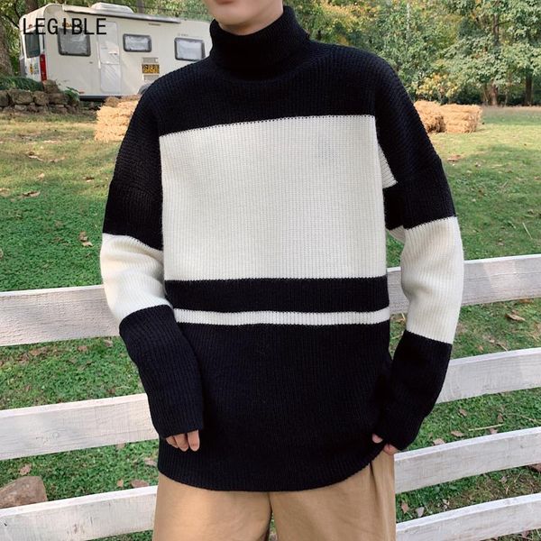 legible winter thick warm turtleneck sweater men brand patchwork mens sweaters loose fit pullover men knitwear male, White;black
legible winter thick warm turtleneck sweater men brand patchwork mens sweaters loose fit pullover men knitwear male, White;black