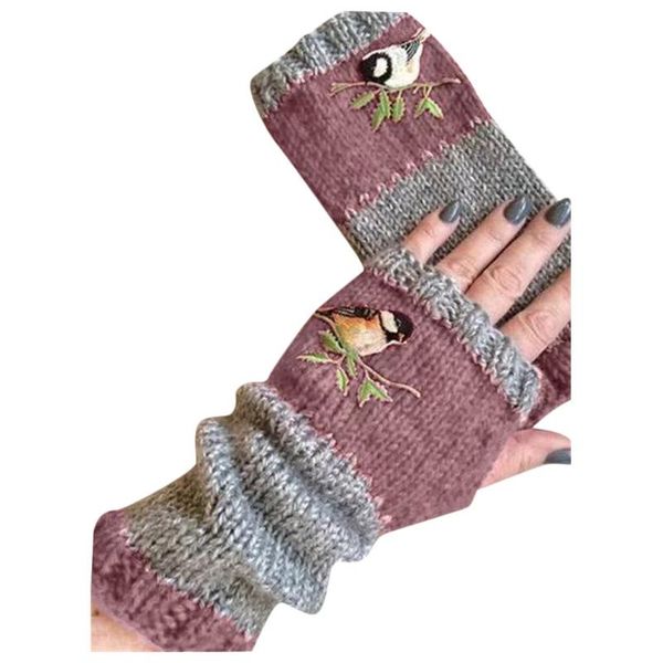 five fingers gloves design winter women embroidered warm knit plus velvet embroidere outdoor fashion accessories, Blue;gray
five fingers gloves design winter women embroidered warm knit plus velvet embroidere outdoor fashion accessories, Blue;gray