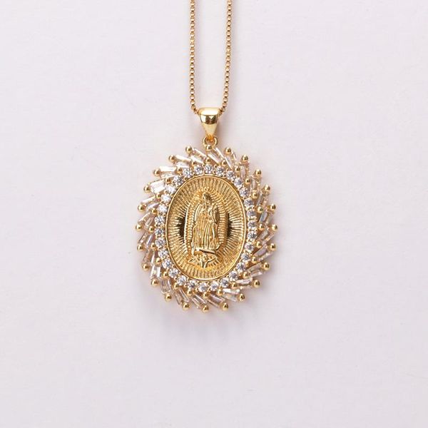 pendant necklaces 18 inches white cubic zircon cz crystal paved religious belief the blessed virgin mary gold necklace man woman, Silver
pendant necklaces 18 inches white cubic zircon cz crystal paved religious belief the blessed virgin mary gold necklace man woman, Silver