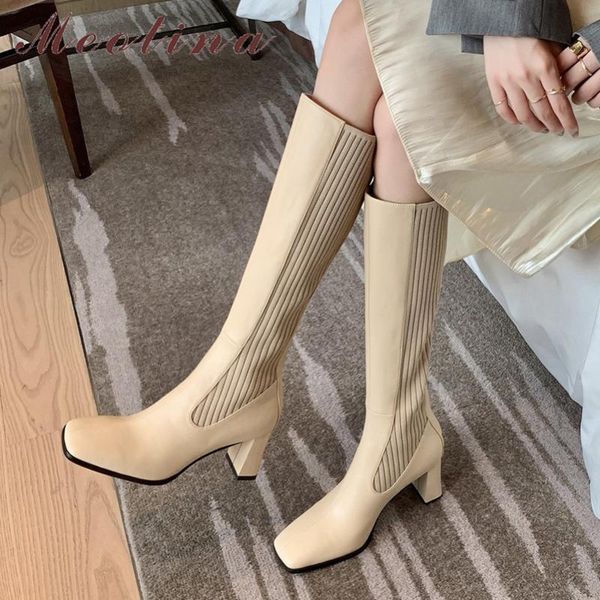 meotina real leather high heel knee high boots women shoes square toe block heels fashion boots lady zipper long female 40, Black
meotina real leather high heel knee high boots women shoes square toe block heels fashion boots lady zipper long female 40, Black