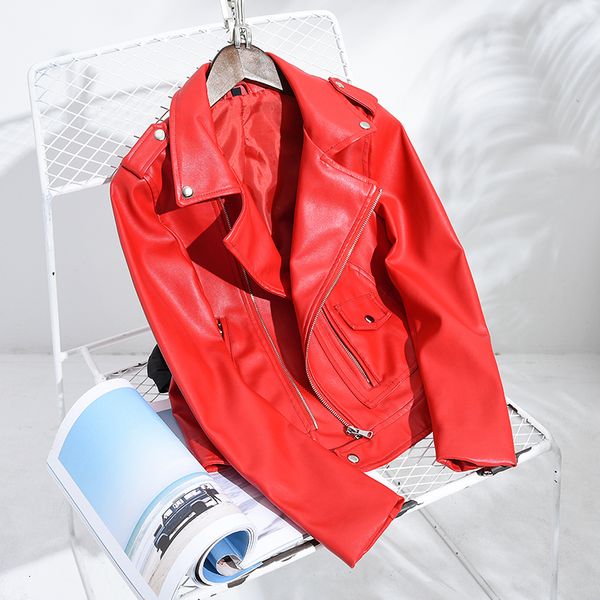 2021 new spring female red autumn plutonium leather streetwear turn down collar jacket outwear 952m, Black
2021 new spring female red autumn plutonium leather streetwear turn down collar jacket outwear 952m, Black